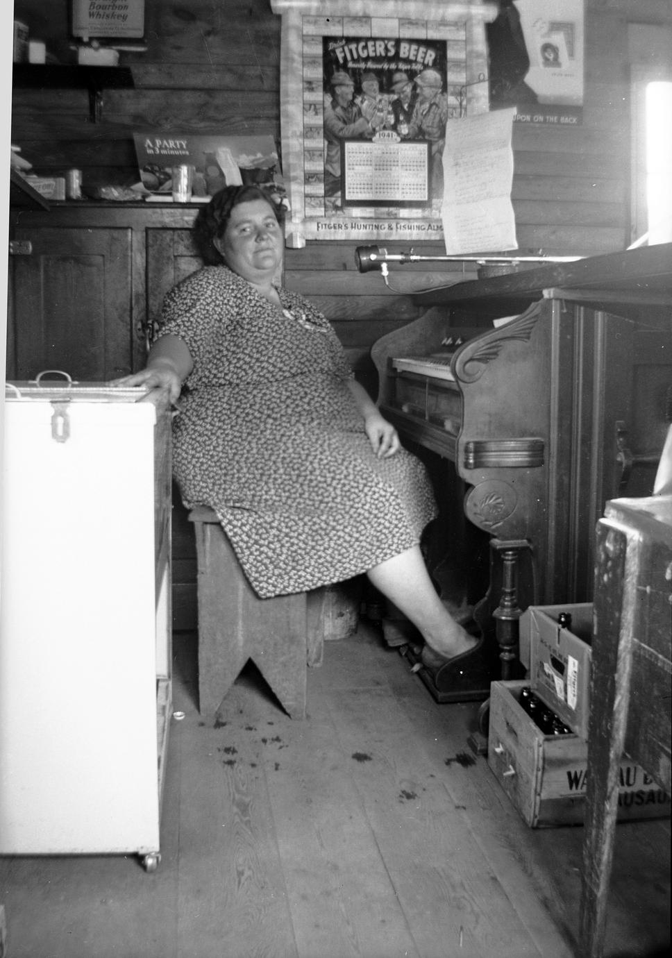Bessie Gordon at reed organ