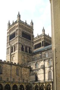Durham Cathedral exterior southwest tower from the cloister