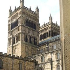 Durham Cathedral exterior southwest tower from the cloister