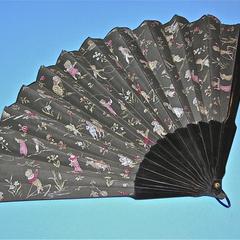Kate Greenaway gray fabric fan
