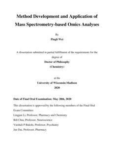 Method Development and Application of Mass Spectrometry-based Omics Analyses