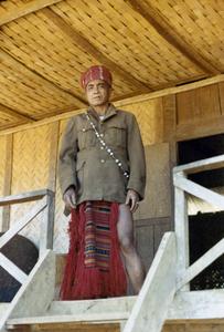 A Nyaheun leader in traditional dress in Attapu Province