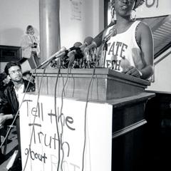 ROTC Sit-In Press Conference, Donna Shalala's Office, April 1990