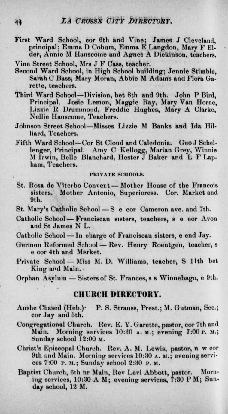 Pryor & Co.'s La Crosse city directory, 1878-9 : comprising an ...