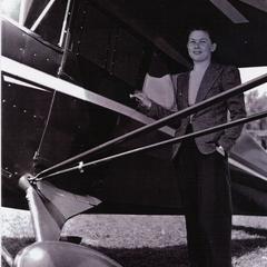 Fran Fisher with J-4 Cub Coupe
