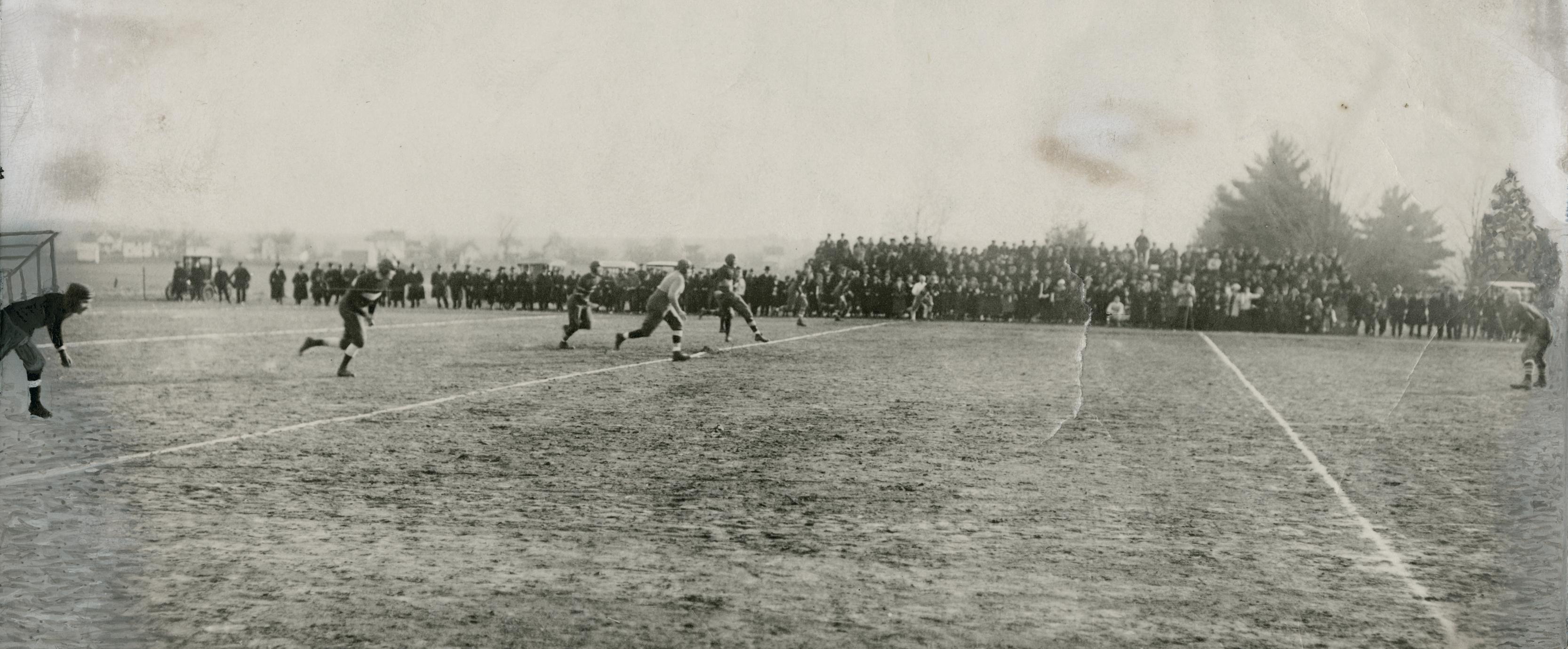 Kickoff during Wisconsin Mining School-Platteville Normal School football game