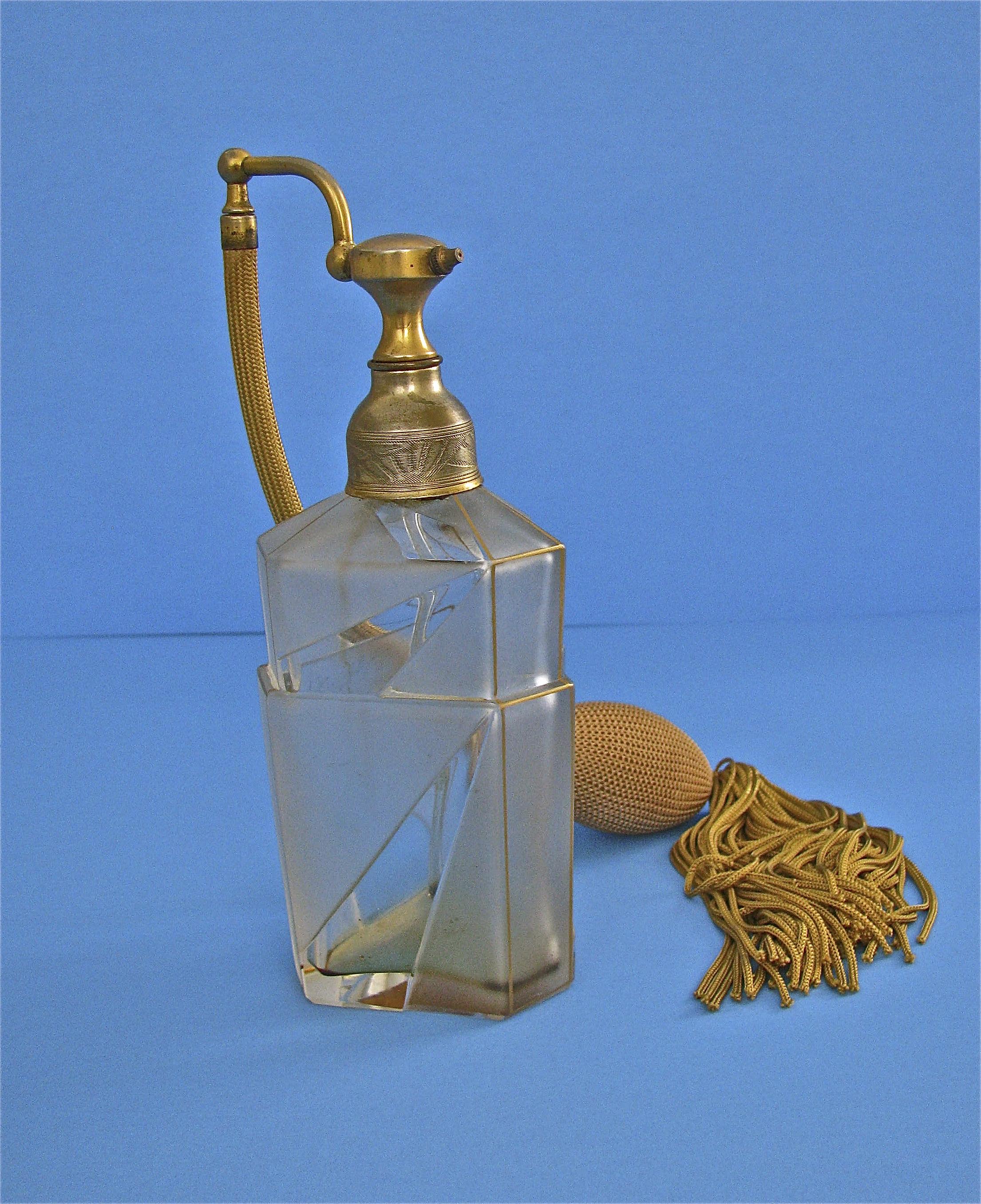 French art deco geometric design perfume bottle