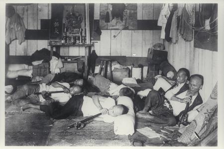 Opium den, Malinta Street, Manila, early 1900s