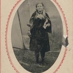 Woman circus performer with snake