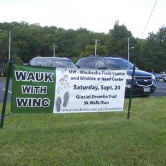 "Wauk with WINC" promotional sign