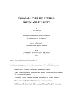 Snowfall over the Central Greenland Ice Sheet
