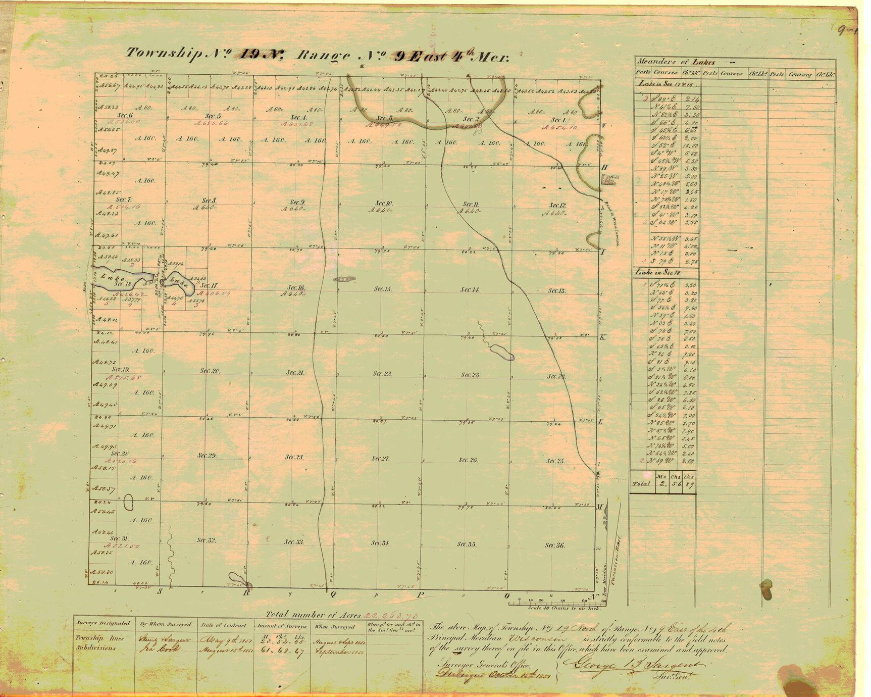 [Public Land Survey System map: Wisconsin Township 19 North, Range 09 East]