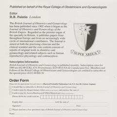British Journal of Obstetrics and Gynaecology advertisement