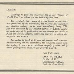Message from Jack W. Weeks