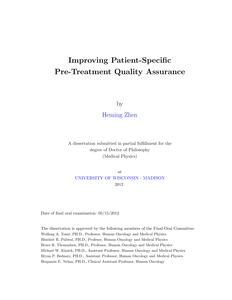 Improving Patient-Specific Pre-Treatment Quality Assurance