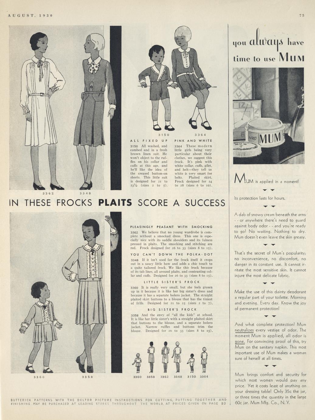 Sears short pants trousers suits 1930