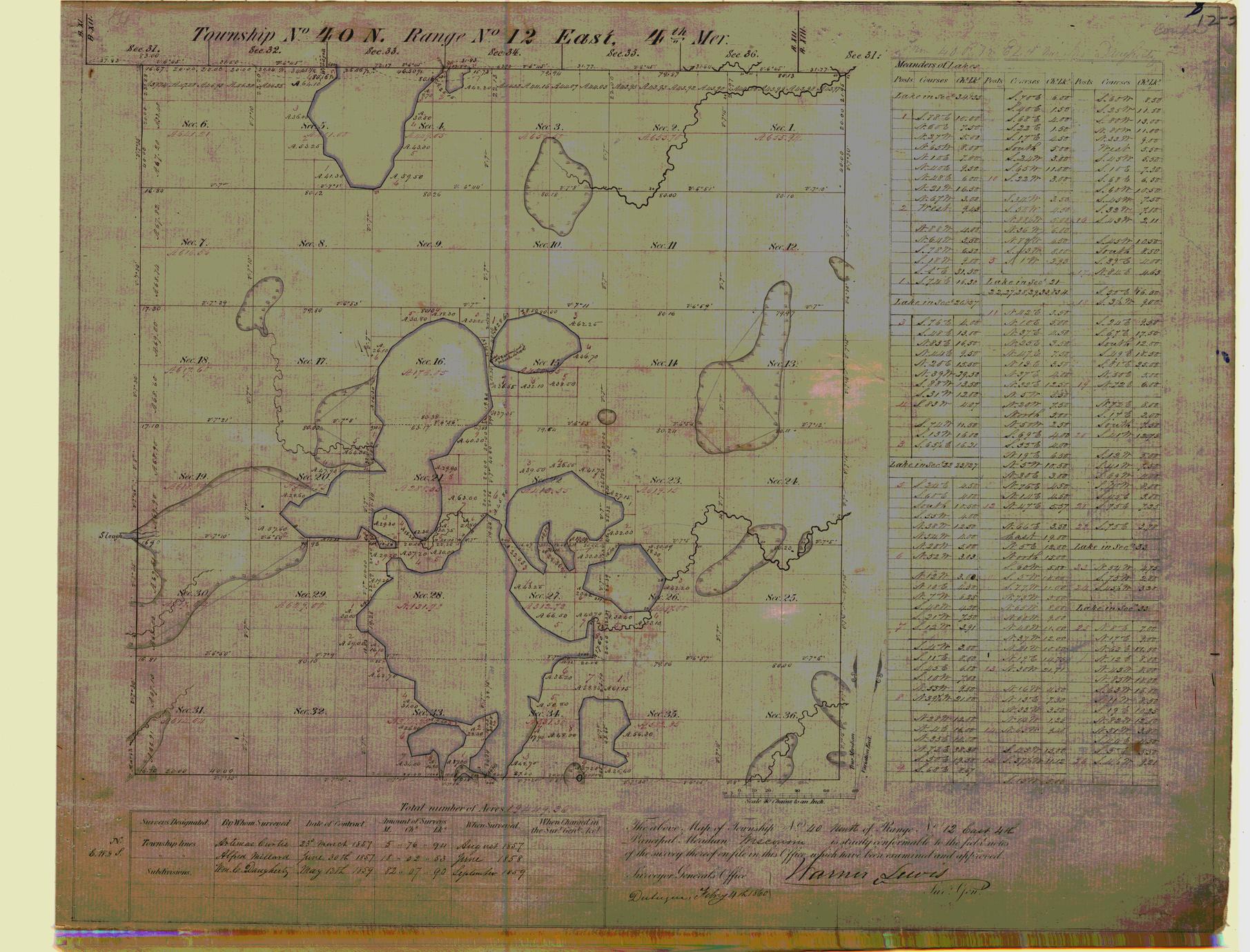 [Public Land Survey System map: Wisconsin Township 40 North, Range 12 East]