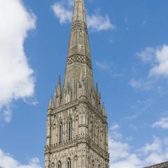 Salisbury Cathedral exterior tower and spire