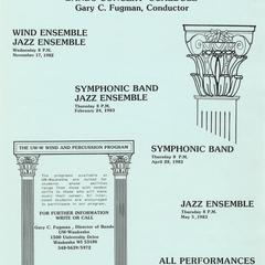 UW-Waukesha Band Concert promotional poster, 1982-83