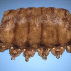 Mink muff made of six pelts with heads
