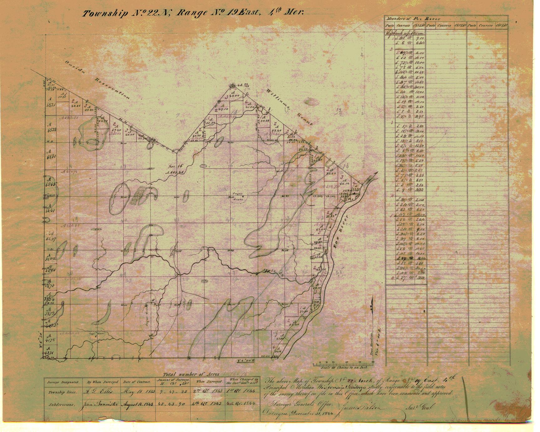 [Public Land Survey System map: Wisconsin Township 22 North, Range 19 East]
