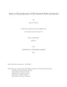 Topics in Strong Dynamics of The Standard Model and Beyond