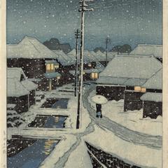 Evening Snow at Terajima Village, from the series Twelve Scenes of Tokyo