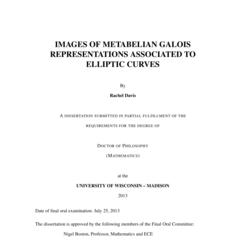 Images of Metabelian Galois Representations Associated to Elliptic Curves