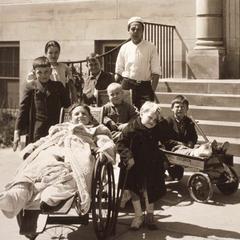 Patients in front of Bradley Memorial Hospital. Madison, Wisconsin