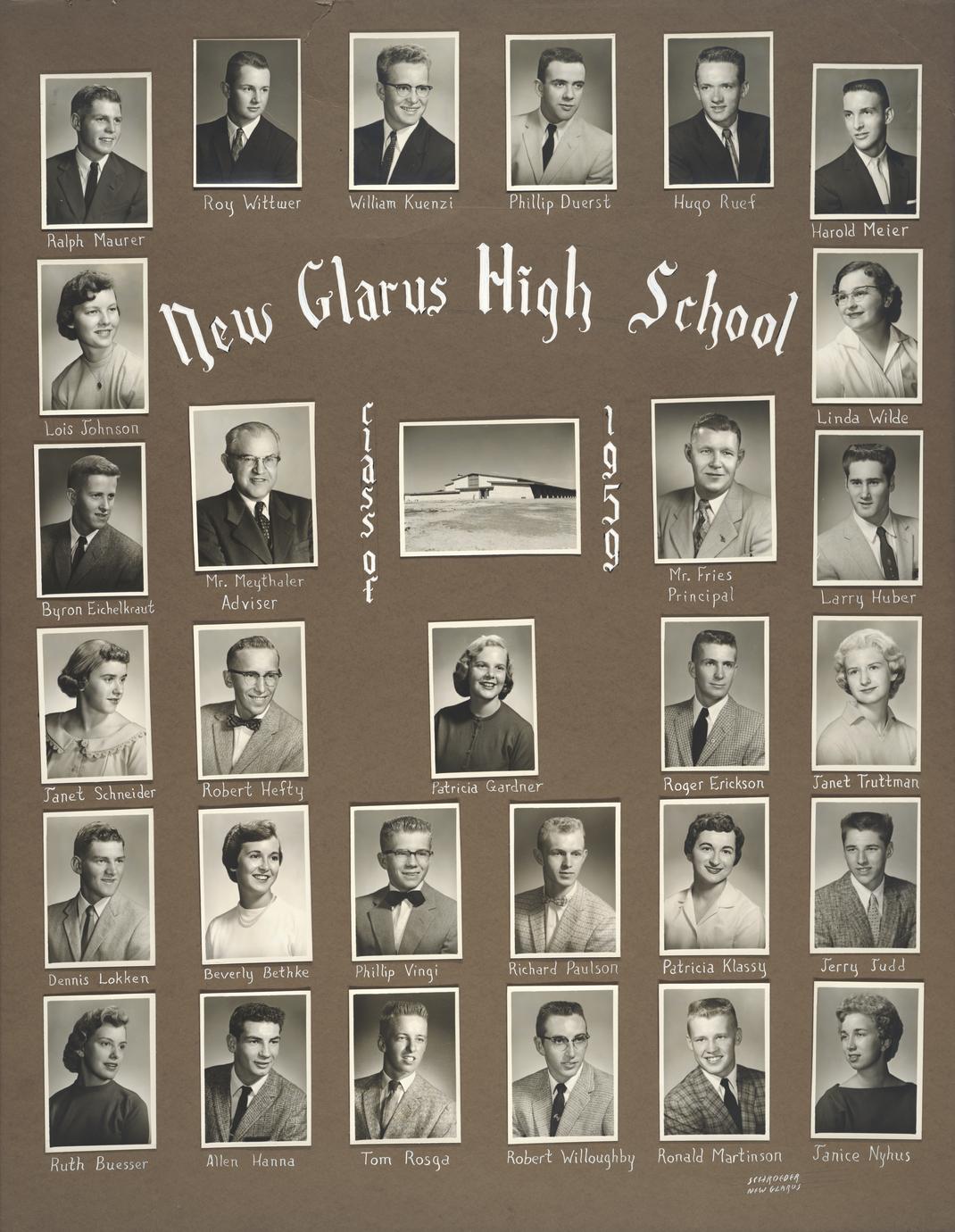 1959 New Glarus High School graduating class