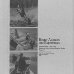 Boater attitudes and experiences : results of the 1989-1990 Wisconsin recreational boating study, phase 2