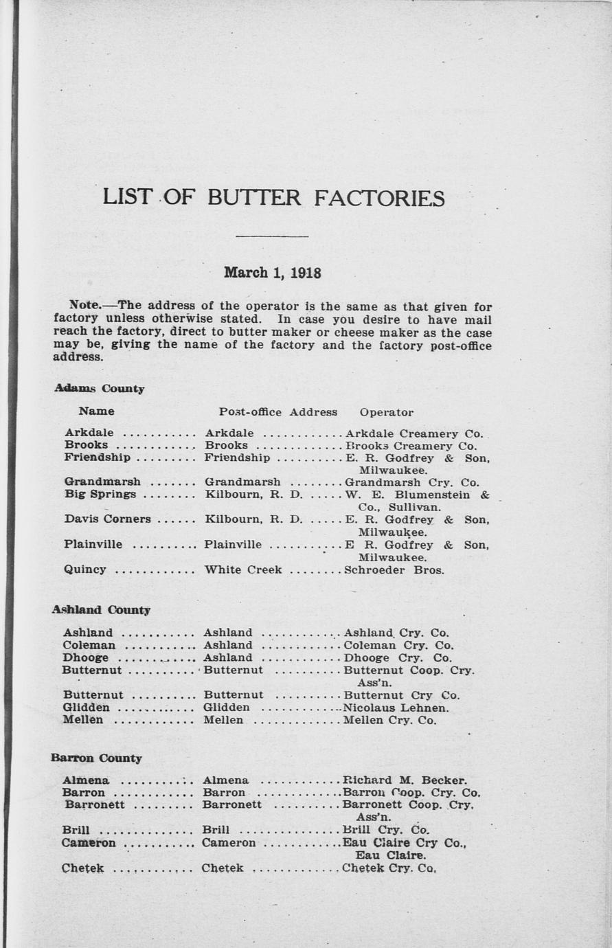 Wisconsin butter factories and cheese factories Full view UWDC UW
