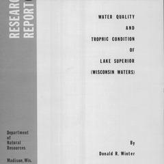 Water quality and trophic condition of Lake Superior (Wisconsin waters)