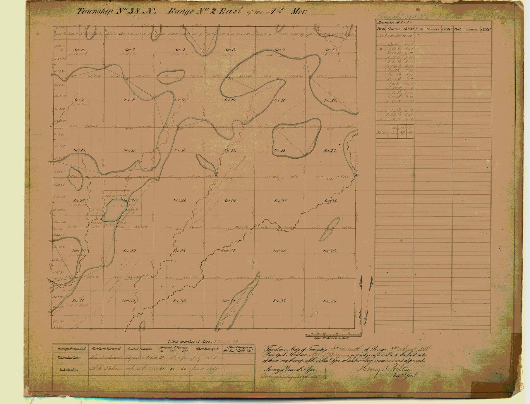 [Public Land Survey System map: Wisconsin Township 38 North, Range 02 East]