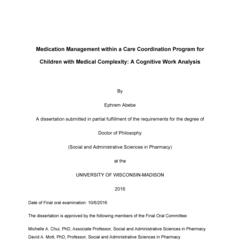 Medication Management within a Care Coordination Program for Children with Medical Complexity: A Cognitive Work Analysis