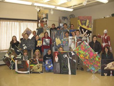 Art students and their art, UW Fond du Lac