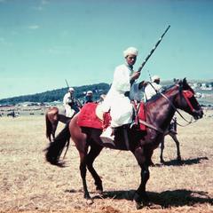 Young Horseman at Fantasia Festival Near Oul-Mes in Mountains