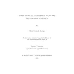 Three Essays on Agricultural Policy and Development Economics