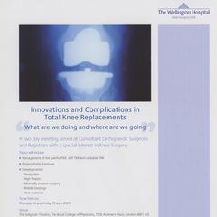 The Wellington Knee Surgery Unit 14th International Teaching Meeting advertisement