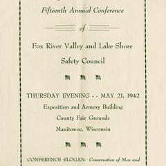 Banquet program for Safety Conference