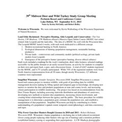[Notes from the Midwest Deer and Wild Turkey Study Group Annual Meeting, 2015]