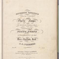 Favorite cavatine from the celebrated opera "Zampa"