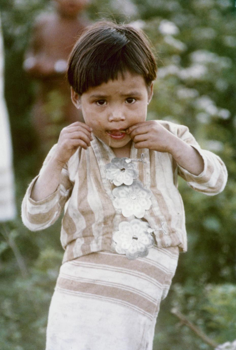 White Lahu (Lahu Hpu) child in the village of Chalopha in Houa Khong Province.