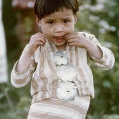 White Lahu (Lahu Hpu) child in the village of Chalopha in Houa Khong Province.