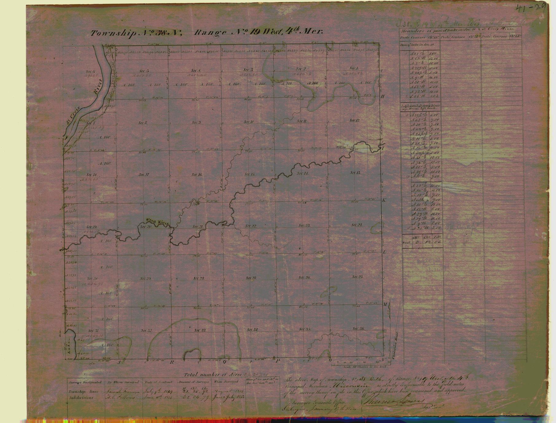 [Public Land Survey System map: Wisconsin Township 38 North, Range 19 West]