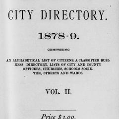 Pryor & Co.'s La Crosse city directory, 1878-9 : comprising an alphabetical list of citizens, a classified business directory, lists of city and county officers, churches, schools, societies, streets and wards