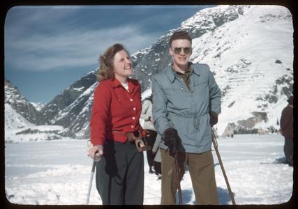 Pat with a ski teacher