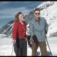 Pat with a ski teacher