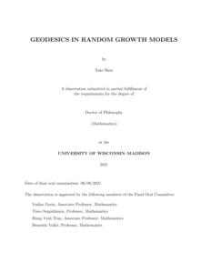 Geodesics in random growth models