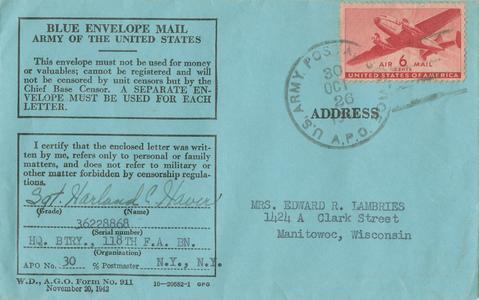 Blue envelope mail